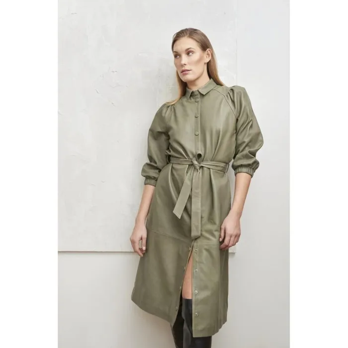 Bruuns Bazaar Dresses Womens Petrah Zia Dress Deep Olive Bruuns Bazaar Dresses Womens Petrah Zia Dress Deep Olive
