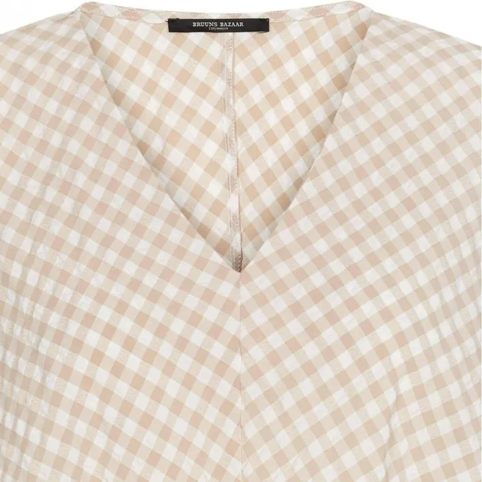 Bruuns Bazaar Dresses Womens Seer Allure Dress Sandwhite Check Bruuns Bazaar Dresses Womens Seer Allure Dress Sandwhite Check