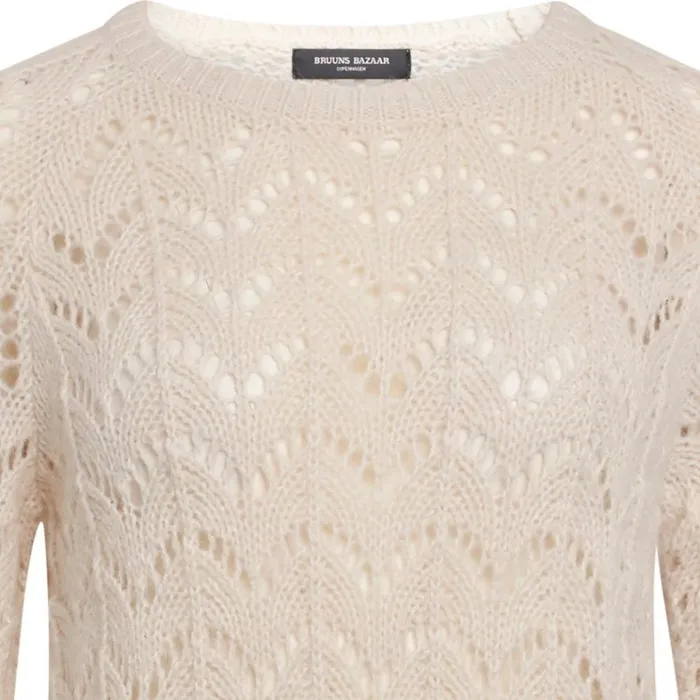 Bruuns Bazaar Knitwear Womens Alla Fira Pullover Sand Bruuns Bazaar Knitwear Womens Alla Fira Pullover Sand