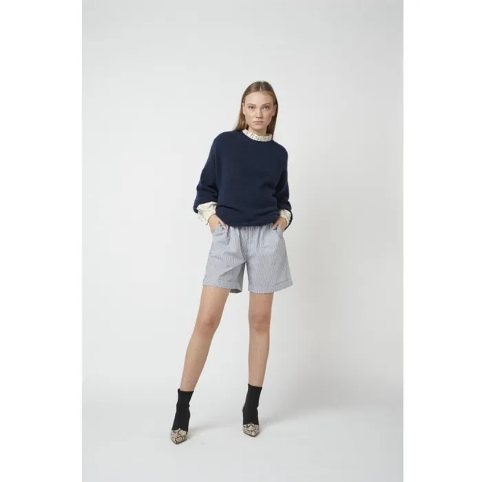 Bruuns Bazaar Knitwear Womens Halla Idah Pullover Night Sky Bruuns Bazaar Knitwear Womens Halla Idah Pullover Night Sky