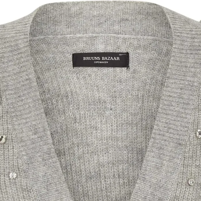 Bruuns Bazaar Knitwear Womens Parisa Othelia Cardigan Light Grey Mel Bruuns Bazaar Knitwear Womens Parisa Othelia Cardigan Light Grey Mel