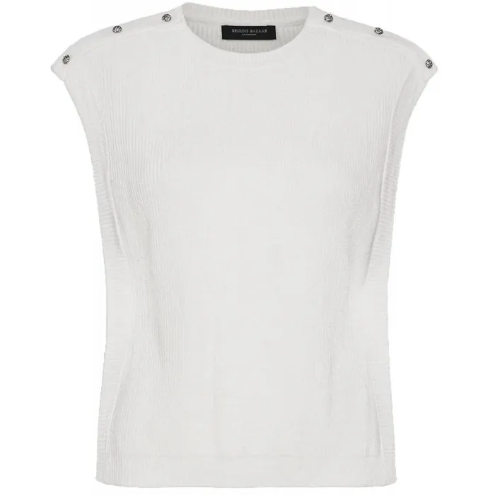 Bruuns Bazaar Knitwear Womens Simona Maine Knit Vest Snow White