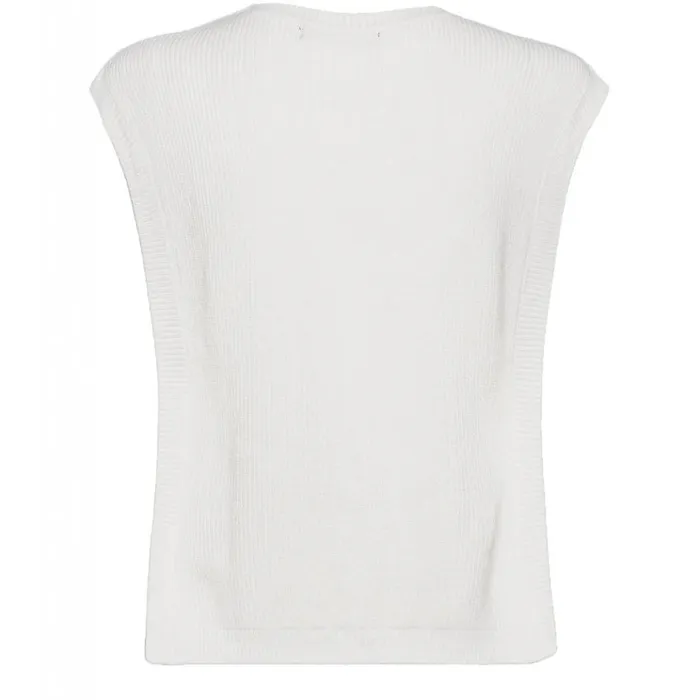 Bruuns Bazaar Knitwear Womens Simona Maine Knit Vest Snow White Bruuns Bazaar Knitwear Womens Simona Maine Knit Vest Snow White