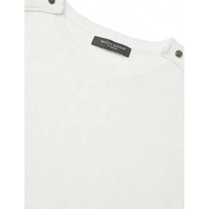 Bruuns Bazaar Knitwear Womens Simona Maine Knit Vest Snow White Bruuns Bazaar Knitwear Womens Simona Maine Knit Vest Snow White