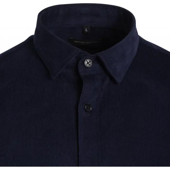 Bruuns Bazaar Shirts Mens Cord Shirt Navy Bruuns Bazaar Shirts Mens Cord Shirt Navy