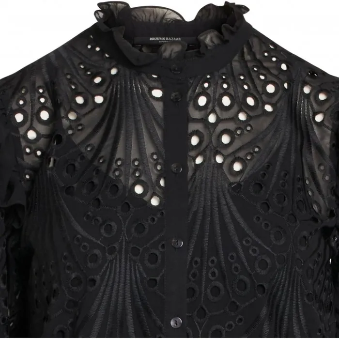 Bruuns Bazaar Shirts Womens Peacock Carola Shirt Black Bruuns Bazaar Shirts Womens Peacock Carola Shirt Black