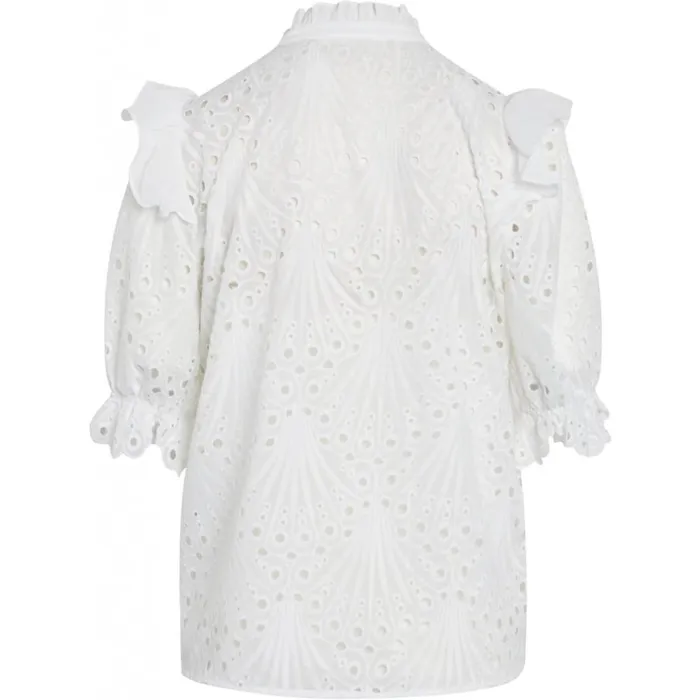 Bruuns Bazaar Shirts Womens Peacock Carola Shirt White Bruuns Bazaar Shirts Womens Peacock Carola Shirt White