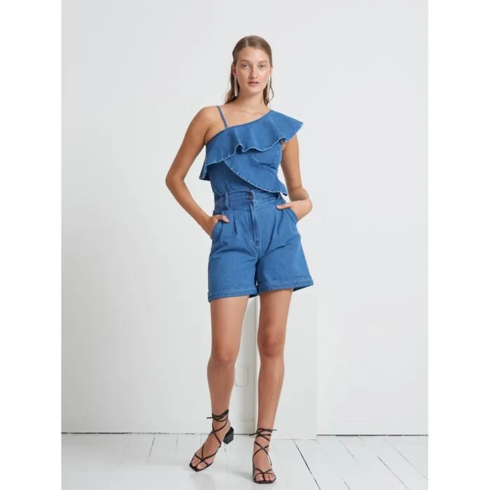 Bruuns Bazaar Shorts Womens Broomrap Cabrine Shorts Denim Bruuns Bazaar Shorts Womens Broomrap Cabrine Shorts Denim