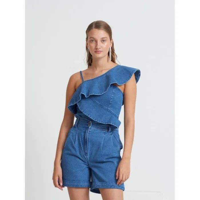 Bruuns Bazaar Shorts Womens Broomrap Cabrine Shorts Denim Bruuns Bazaar Shorts Womens Broomrap Cabrine Shorts Denim