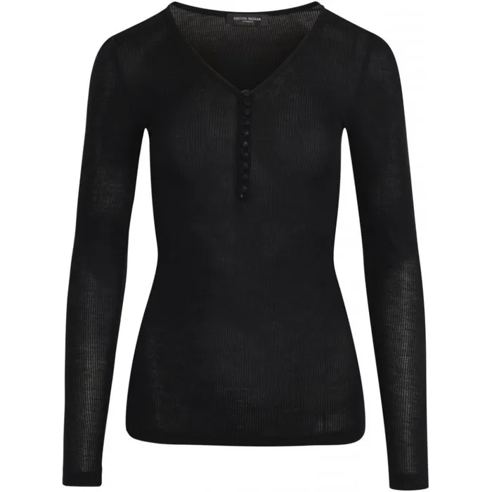 Bruuns Bazaar TShirt Womens Katka Rib Jubi Blouse Black