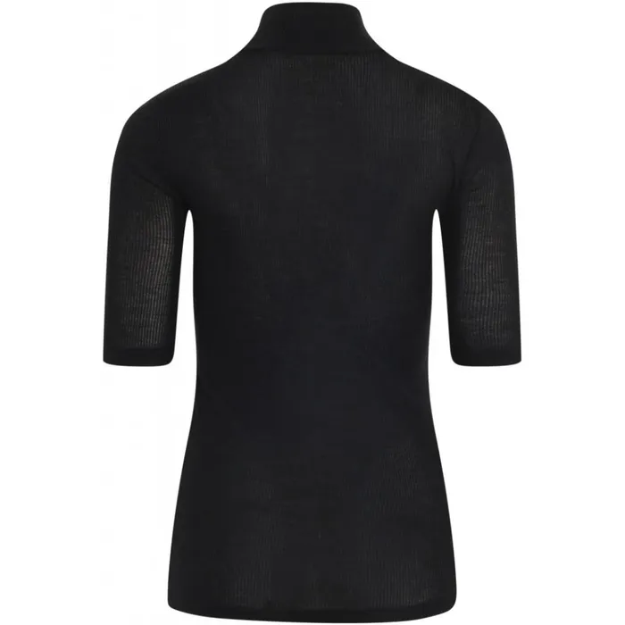 Bruuns Bazaar TShirt Womens Katka Rib Marian Roll Neck Black Bruuns Bazaar TShirt Womens Katka Rib Marian Roll Neck Black
