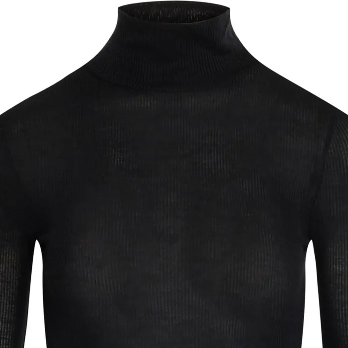 Bruuns Bazaar TShirt Womens Katka Rib Marian Roll Neck Black Bruuns Bazaar TShirt Womens Katka Rib Marian Roll Neck Black