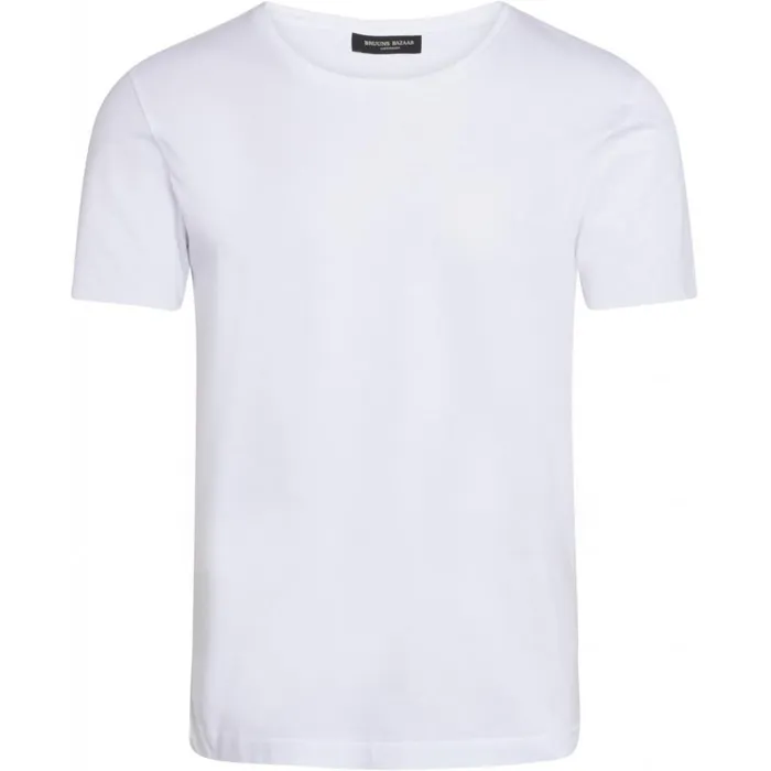 Bruuns Bazaar TShirts Mens Erik Tee White