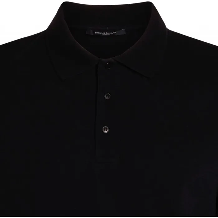 Bruuns Bazaar TShirts Mens Raul Gonzales Polo Shirt Black Bruuns Bazaar TShirts Mens Raul Gonzales Polo Shirt Black