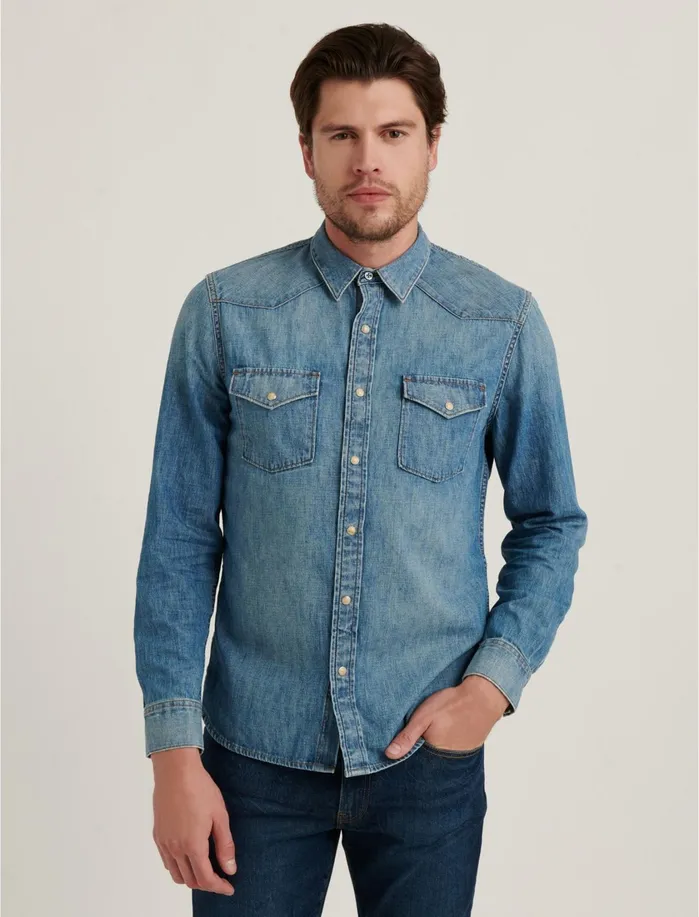 ButtonDowns Men Lucky Brand Denim Western Shirt Bunk