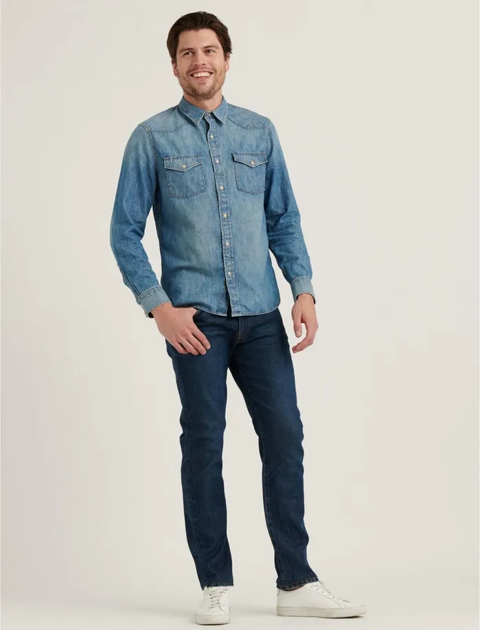 ButtonDowns Men Lucky Brand Denim Western Shirt Bunk