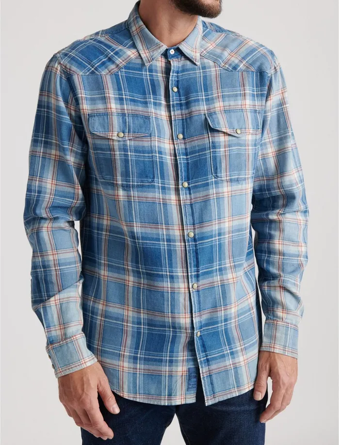 ButtonDowns Men Lucky Brand Grom Indigo Western Shirt Loodplain