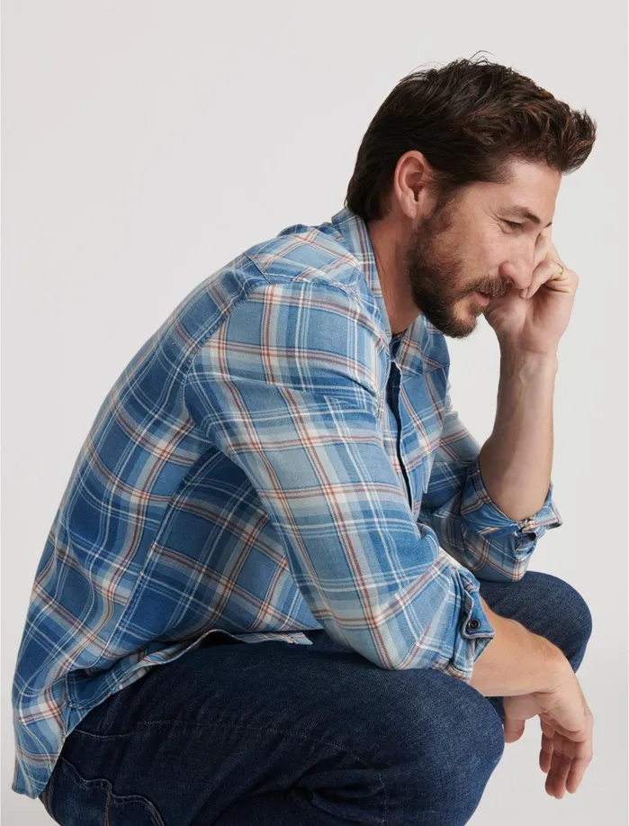 ButtonDowns Men Lucky Brand Grom Indigo Western Shirt Loodplain