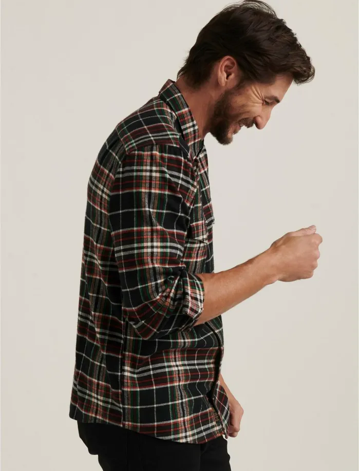 ButtonDowns Men Lucky Brand Redwood Workwear Shirt Black Plaid