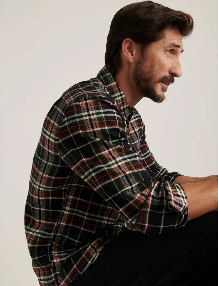 ButtonDowns Men Lucky Brand Redwood Workwear Shirt Black Plaid