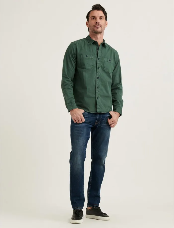 ButtonDowns Men Lucky Brand Stretch Tencel Mason Workwear Shirt Spruce