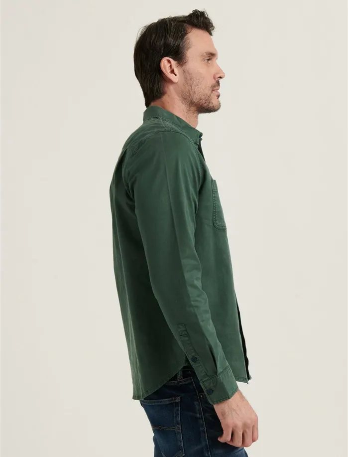 ButtonDowns Men Lucky Brand Stretch Tencel Mason Workwear Shirt Spruce
