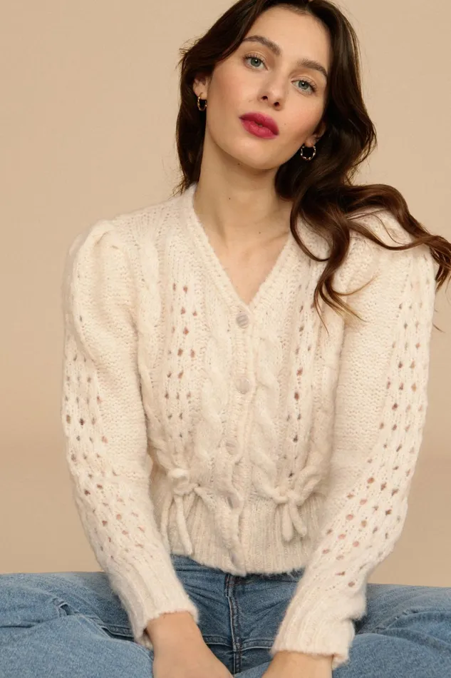 Cardigan ARIA Ecru Women Rouje Knits