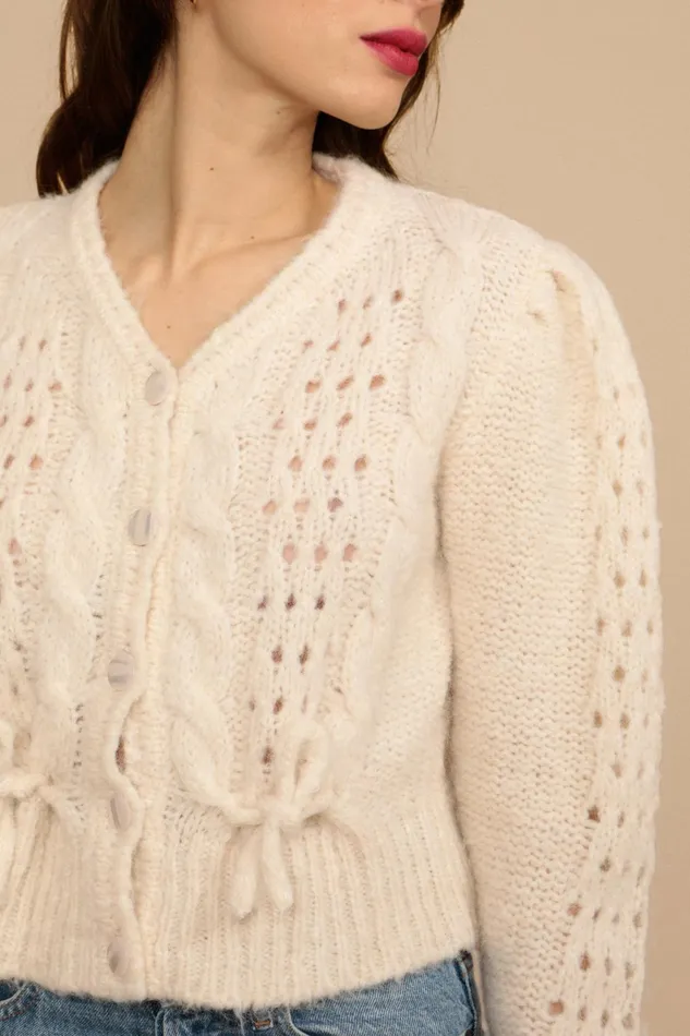 Cardigan ARIA Ecru Women Rouje Knits