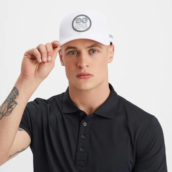 Circle G039s Stretch Twill Snapback Hat Snowcharcoal MenGolf GFORE Hats