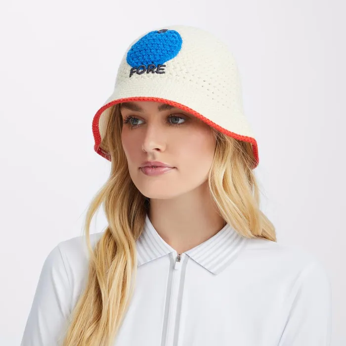Circle GFore Crochet Bucket Hat Snow MenWomenGolf GFORE Hats