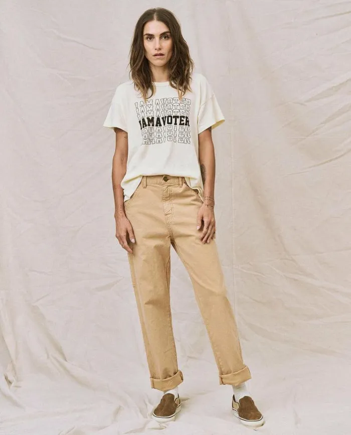 CollectionTees and Sweats The Great Limited Edition The I Am A Voter Boxy Crew Washed White