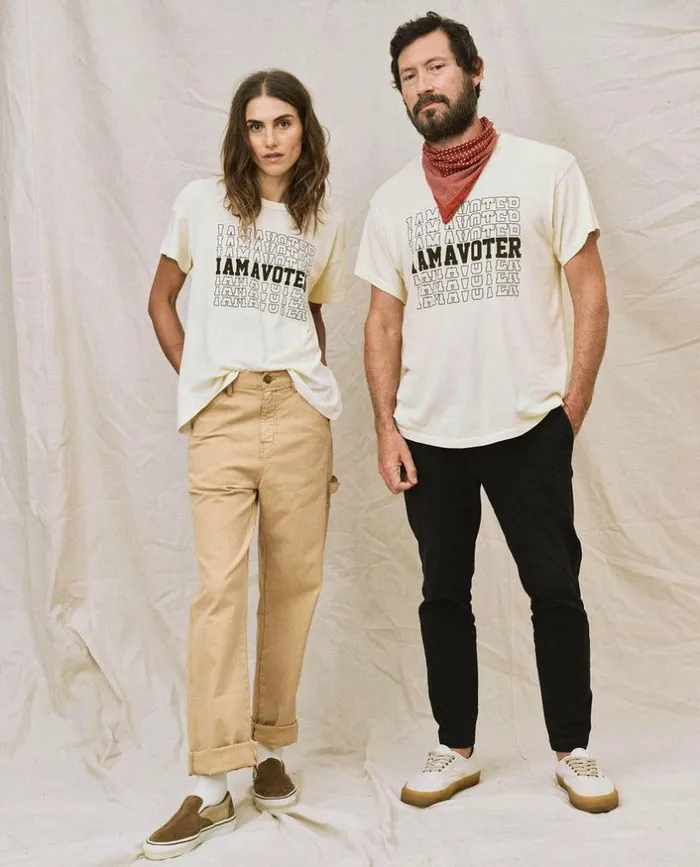 CollectionTees and Sweats The Great Limited Edition The I Am A Voter Boxy Crew Washed White