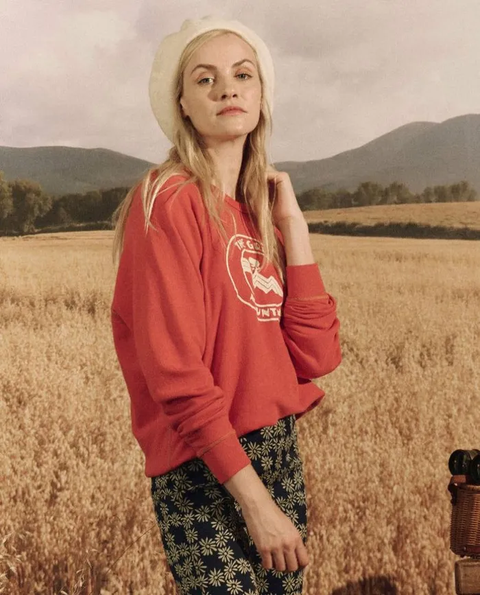 CollectionTees and Sweats The Great The College Sweatshirt Heirloom Tomato With Mountain Resort Graphic