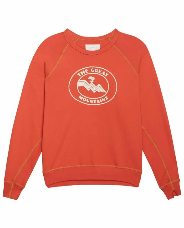 CollectionTees and Sweats The Great The College Sweatshirt Heirloom Tomato With Mountain Resort Graphic