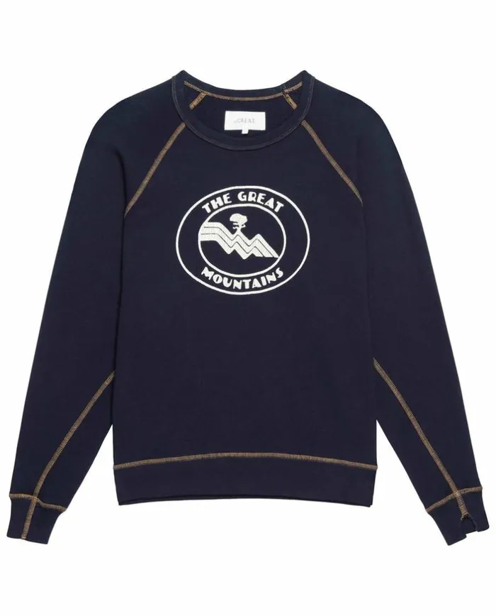 CollectionTees and Sweats The Great The College Sweatshirt Stargazer Blue With Mountain Resort Graphic