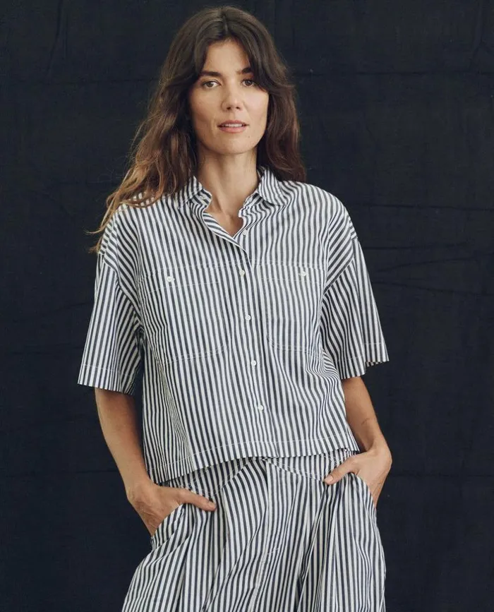 Collection The Great The Atlas Shirt Navy Studio Stripe