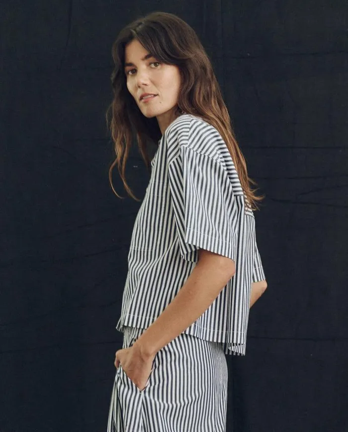 Collection The Great The Atlas Shirt Navy Studio Stripe