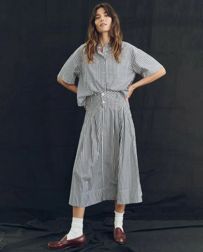 Collection The Great The Atlas Shirt Navy Studio Stripe