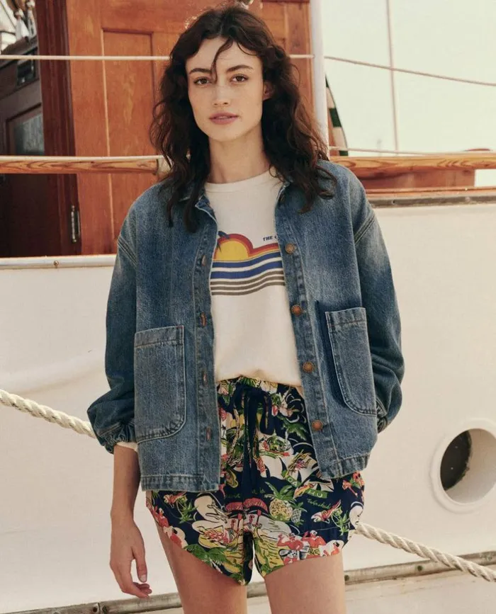 Collection The Great The Blouson Sleeve Chore Jacket Road House Wash