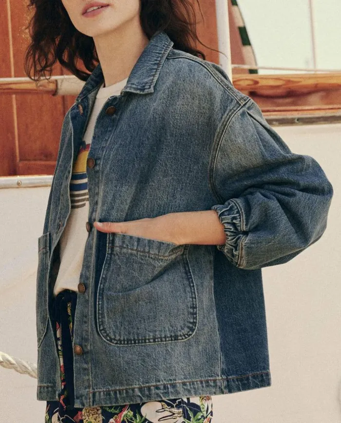 Collection The Great The Blouson Sleeve Chore Jacket Road House Wash