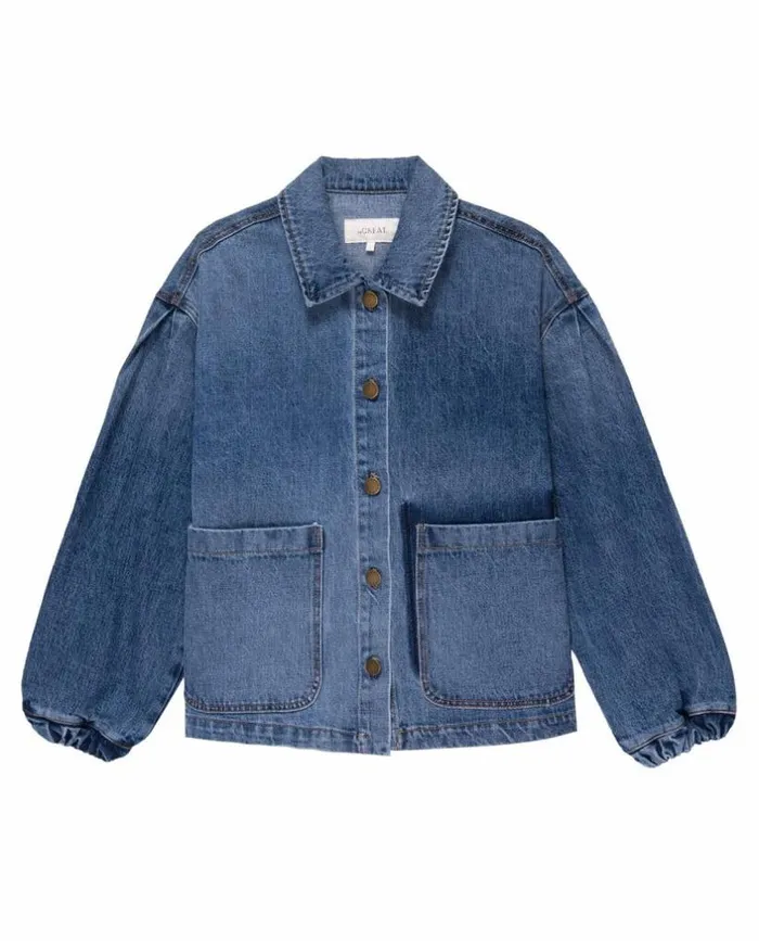 Collection The Great The Blouson Sleeve Chore Jacket Road House Wash