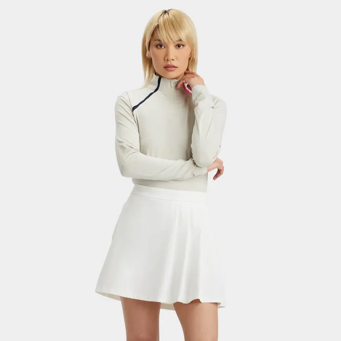 Colour Block Luxe Staple Quarter Zip Pullover Stone Heather Women GFORE Tops