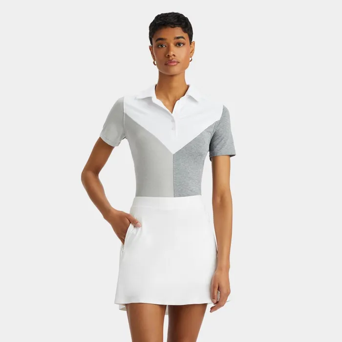 Colour Block V Mlange Tech Jersey Polo Snow Women GFORE Tops