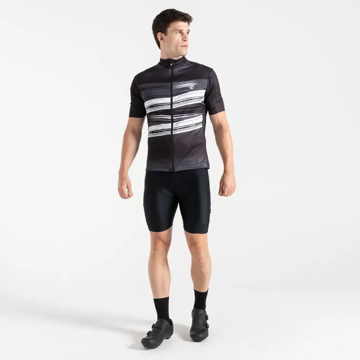 Dare 2b Cycling Jerseys AEP Pedal Short Sleeve Jersey Black Tread Print 8211 Men