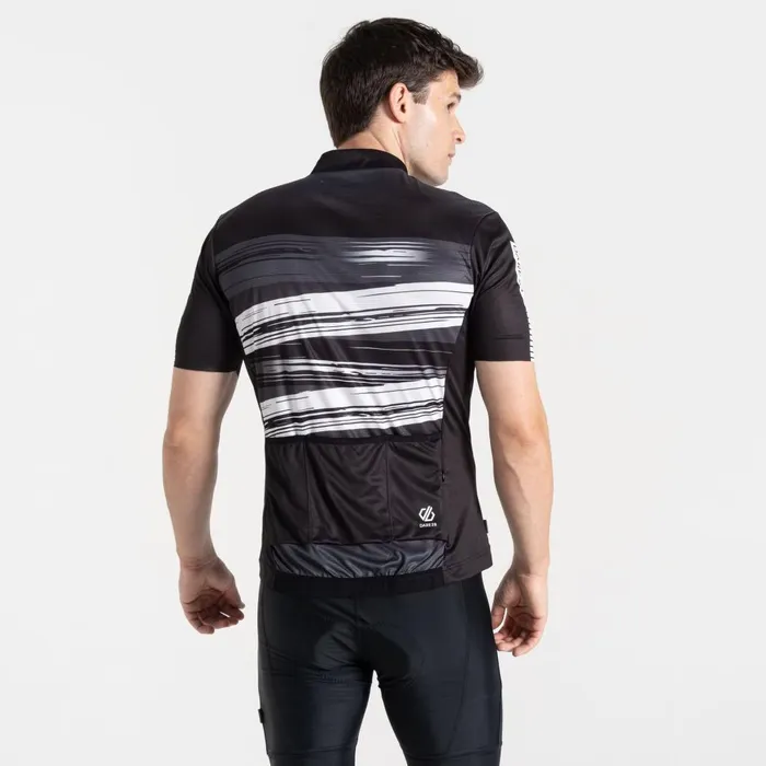Dare 2b Cycling Jerseys AEP Pedal Short Sleeve Jersey Black Tread Print 8211 Men