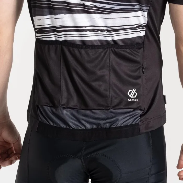Dare 2b Cycling Jerseys AEP Pedal Short Sleeve Jersey Black Tread Print 8211 Men