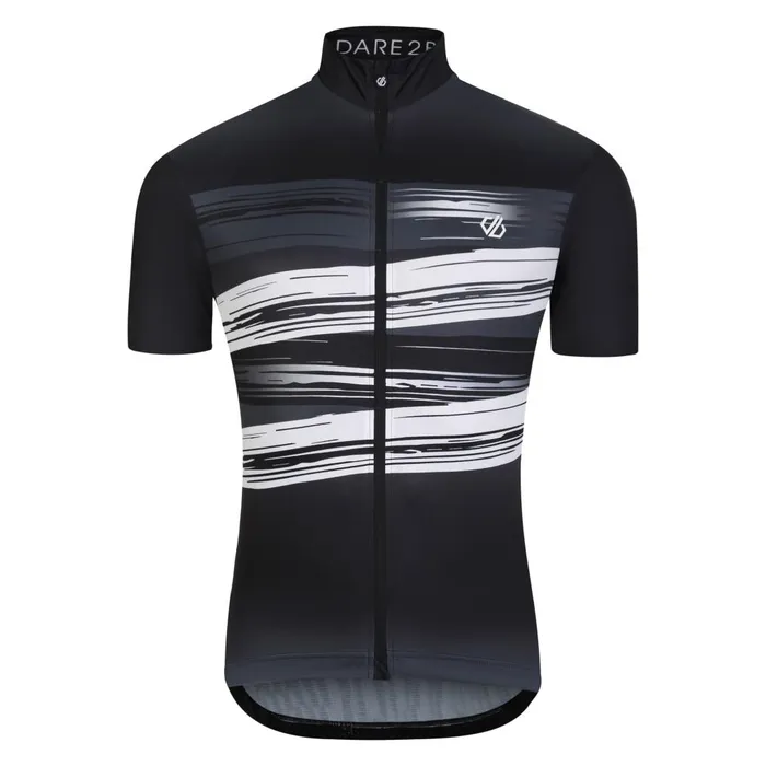 Dare 2b Cycling Jerseys AEP Pedal Short Sleeve Jersey Black Tread Print 8211 Men