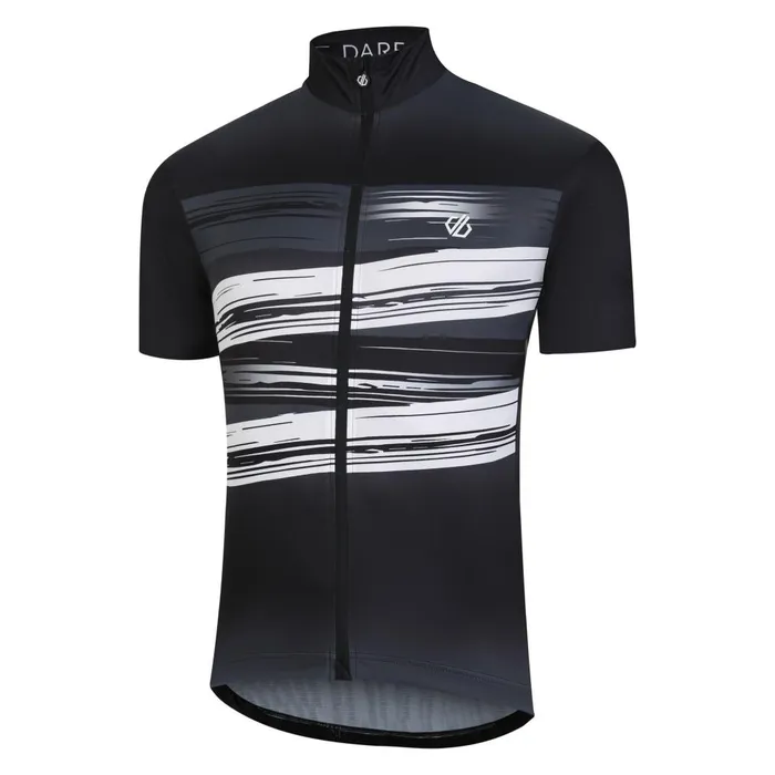 Dare 2b Cycling Jerseys AEP Pedal Short Sleeve Jersey Black Tread Print 8211 Men