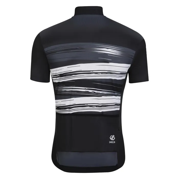 Dare 2b Cycling Jerseys AEP Pedal Short Sleeve Jersey Black Tread Print 8211 Men
