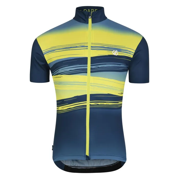 Dare 2b Cycling Jerseys AEP Pedal Short Sleeve Jersey Moonlight Denim Wave Print 8211 Men Dare 2b Cycling Jerseys AEP Pedal Short Sleeve Jersey Moonlight Denim Wave Print 8211 Men